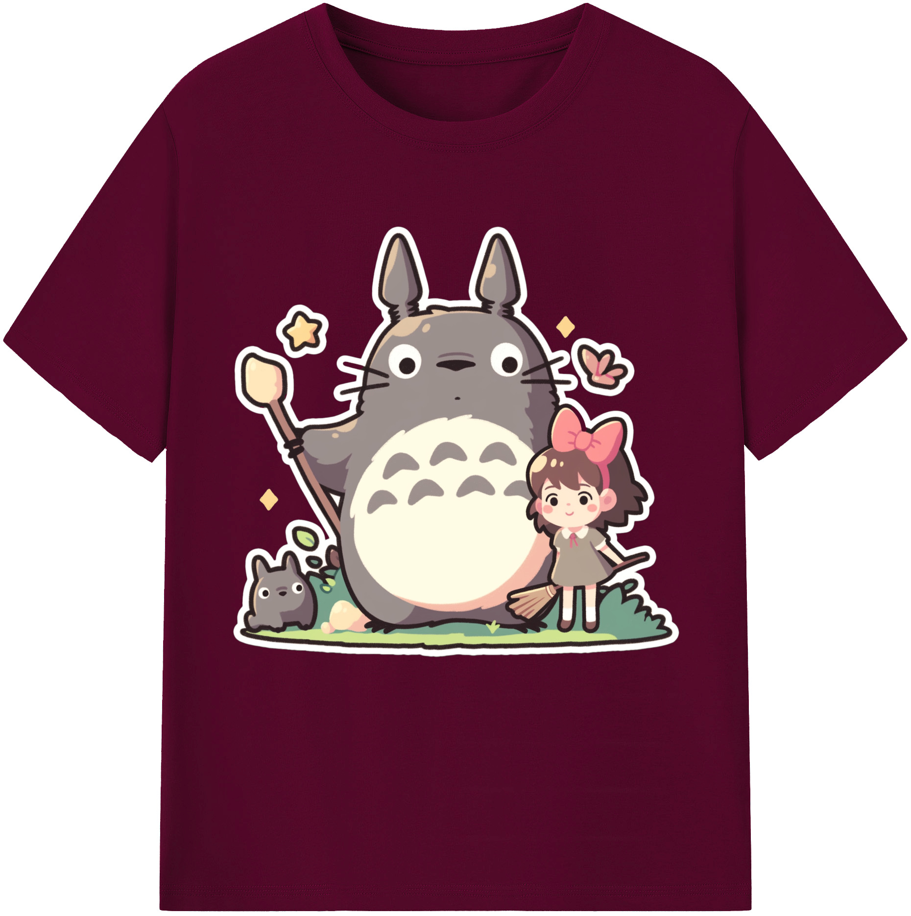 （画像用） となりのトトロ 草壁メイ 草壁サツキ My Neighbor Totoro Satsuki Kusakabe Mei Kusakabe レディースカジュアルプリントTシャツ（綿100％）